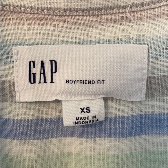 GAP oversized Linen Stripped Button-down - Picture 3 of 4